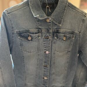 Lee Riveted Denim Upcycled Jean Jacket Small. Embroidered Make A Wish Fairy Boho